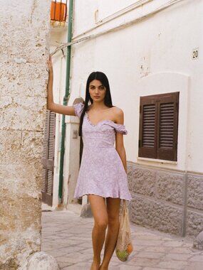 Sur La Cote 'Bella' Floral Mini Dress, Lilac, Medium